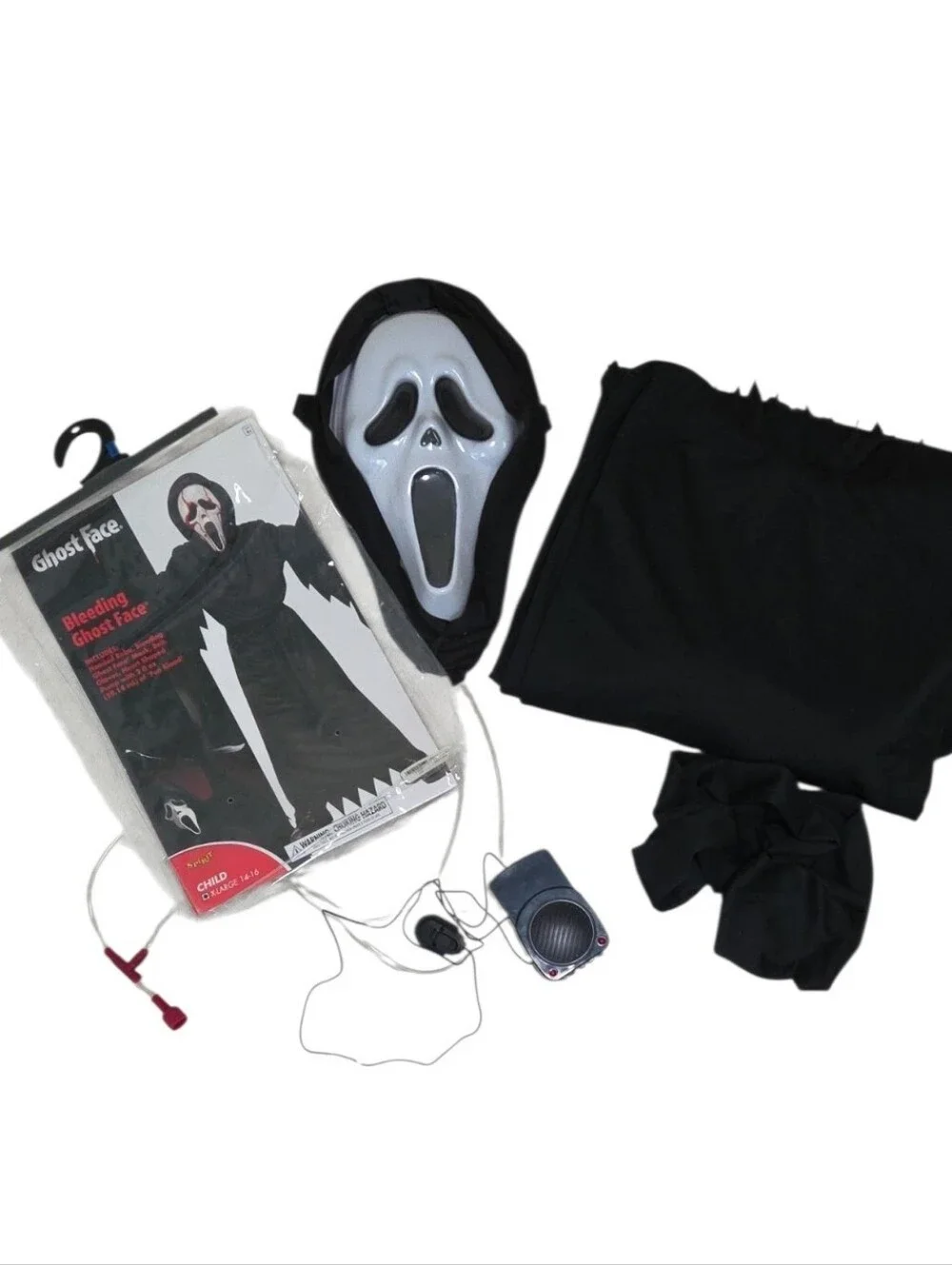 Spirit Halloween Ghost Face Costume & Voice Changer Sz XL 14/16